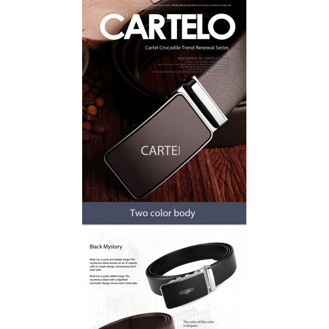 Cartelo Men’s Genuine Leather Casual Belt – Brown MZD08112